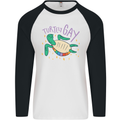 LGBT Turtle Gay Pride Day Awareness Mens L/S Baseball T-Shirt White/Black