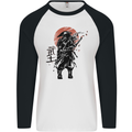 Samurai Sun  MMA Warrior Mens L/S Baseball T-Shirt White/Black