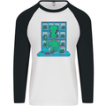 Funny Alien Drug Dealer Weed Mens L/S Baseball T-Shirt White/Black