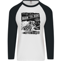 Cafe Racer Biker Motorcycle Motorbike Mens L/S Baseball T-Shirt White/Black