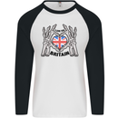 I Love You Great Britain Union Jack Flag UK Mens L/S Baseball T-Shirt White/Black