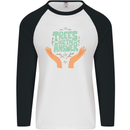 Trees Are the Answer Climate Change Mens L/S Baseball T-Shirt White/Black