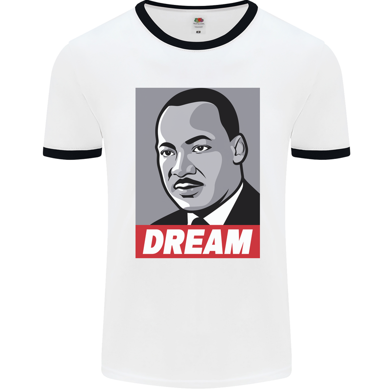 Dream Martin Luther King Black Lives Matter Mens Ringer T-Shirt White/Black
