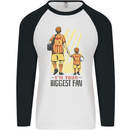 Father's Day Football Dad & Son Daddy Mens L/S Baseball T-Shirt White/Black