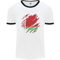 Torn Belarus Flag Belarusian Day Football Mens Ringer T-Shirt White/Black