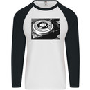 Northern Soul Turntable DJ Decks Vinyl Mens L/S Baseball T-Shirt White/Black