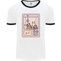 Kawaii Dog Machine Puppy Mens Ringer T-Shirt White/Black