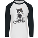 I Love Cats Cute Kitten Mens L/S Baseball T-Shirt White/Black