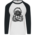 Gym Chief Training Top Bodybuilding MMA Mens L/S Baseball T-Shirt White/Black