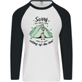 Funny Camping Tent Sorry for What I Said Mens L/S Baseball T-Shirt White/Black