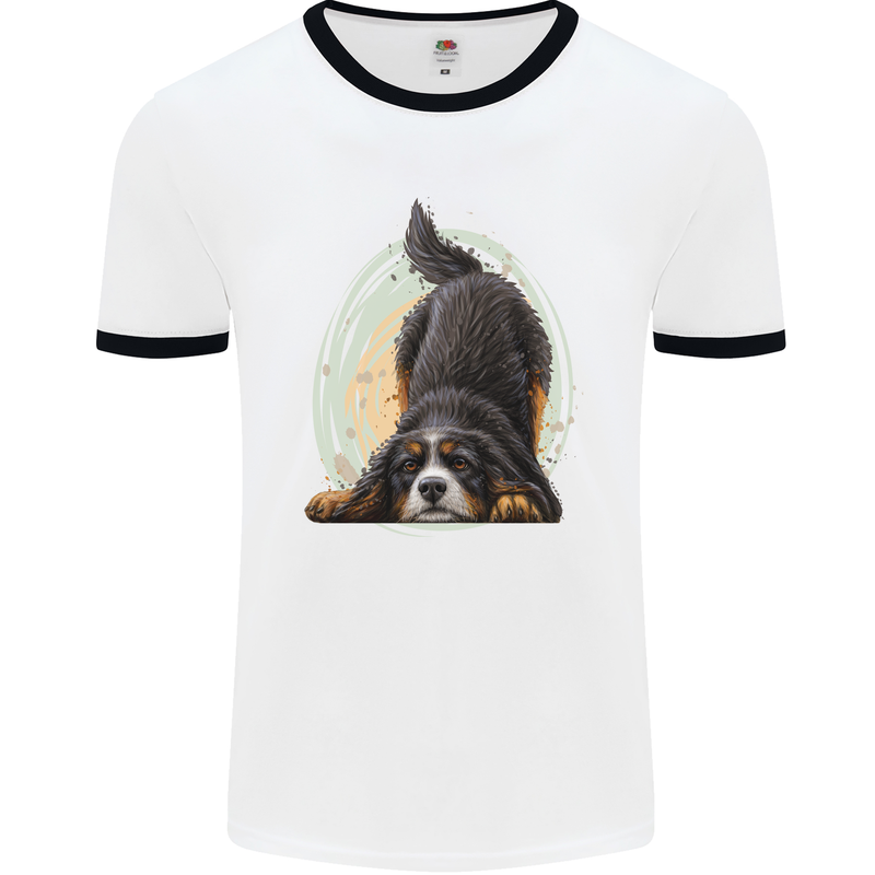 A Bernese Mountain Dog Mens Ringer T-Shirt White/Black