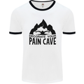 Swimming Pain Cave Swimmer Swim Mens Ringer T-Shirt White/Black