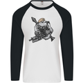 SAS Bulldog British Army Special Forces Mens L/S Baseball T-Shirt White/Black