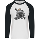 SAS Bulldog British Army Special Forces Mens L/S Baseball T-Shirt White/Black