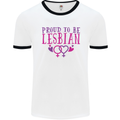 Proud to Be a Lesbian LGBT Gay Pride Awareness Mens Ringer T-Shirt White/Black