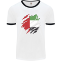 Torn UAE Flag Day Emirati Day Football Mens Ringer T-Shirt White/Black