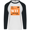 WTF Periodic Table Chemistry Geek Funny Mens L/S Baseball T-Shirt White/Black