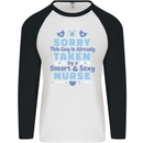 Taken By a Smart Nurse Funny Valentines Day Mens L/S Baseball T-Shirt White/Black