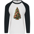 Strawberry Christmas Tree Xmas Mens L/S Baseball T-Shirt White/Black