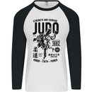 Judo Strength and Courage Martial Arts MMA Mens L/S Baseball T-Shirt White/Black