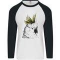 A Cockatoo Bird Mens L/S Baseball T-Shirt White/Black