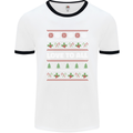 Christmas Love to All Xmas Peace Hippy Mens Ringer T-Shirt White/Black