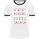 Christmas Love to All Xmas Peace Hippy Mens Ringer T-Shirt White/Black