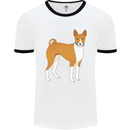 A Basenji Hunting Dog Mens Ringer T-Shirt White/Black