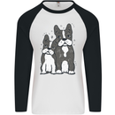 A Pair of Bulldogs Mens L/S Baseball T-Shirt White/Black