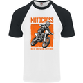 Adrenaline Dirt Motocross MotoX Dirt Bike Mens S/S Baseball T-Shirt White/Black