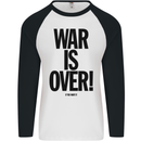 War Is Over if You Want It John Lennon Mens L/S Baseball T-Shirt White/Black
