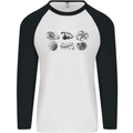 Fossil Set Palaeontologist Palaeontology Mens L/S Baseball T-Shirt White/Black