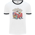 Christmas Stoned Santa Funny Weed Bong Mens Ringer T-Shirt White/Black