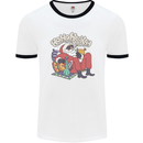 Christmas Stoned Santa Funny Weed Bong Mens Ringer T-Shirt White/Black
