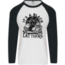 Its a Black Cat Thing Halloween Mens L/S Baseball T-Shirt White/Black