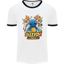 Axolottle Autism Awareness Autistic Mens Ringer T-Shirt White/Black