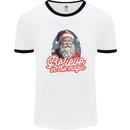 Santa Believe in the Magic Christmas Xmas Mens Ringer T-Shirt White/Black