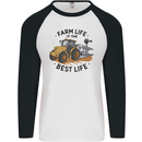 Farm Life is the Best Life Farming Farmer Mens L/S Baseball T-Shirt White/Black