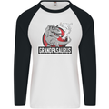 Grandpa Grandpasaurus Grandparent's Day Mens L/S Baseball T-Shirt White/Black