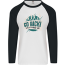 Go Back We Fooked Up Evolution Environment Mens L/S Baseball T-Shirt White/Black