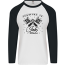 Addicted to Ink Tattoo Artist Tats Mens L/S Baseball T-Shirt White/Black