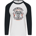 Legends Never Die Biker Motorbike Mens L/S Baseball T-Shirt White/Black