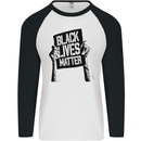 Black Lives Matter Sign Racial Equality Mens L/S Baseball T-Shirt White/Black