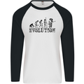 Evolution of a Guitarist Guitarist Electric Mens L/S Baseball T-Shirt White/Black