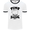 Time Running Out Climate Change Mens Ringer T-Shirt White/Black
