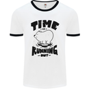 Time Running Out Climate Change Mens Ringer T-Shirt White/Black