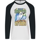 Easily Distracted by Bird Watching Mens L/S Baseball T-Shirt White/Black