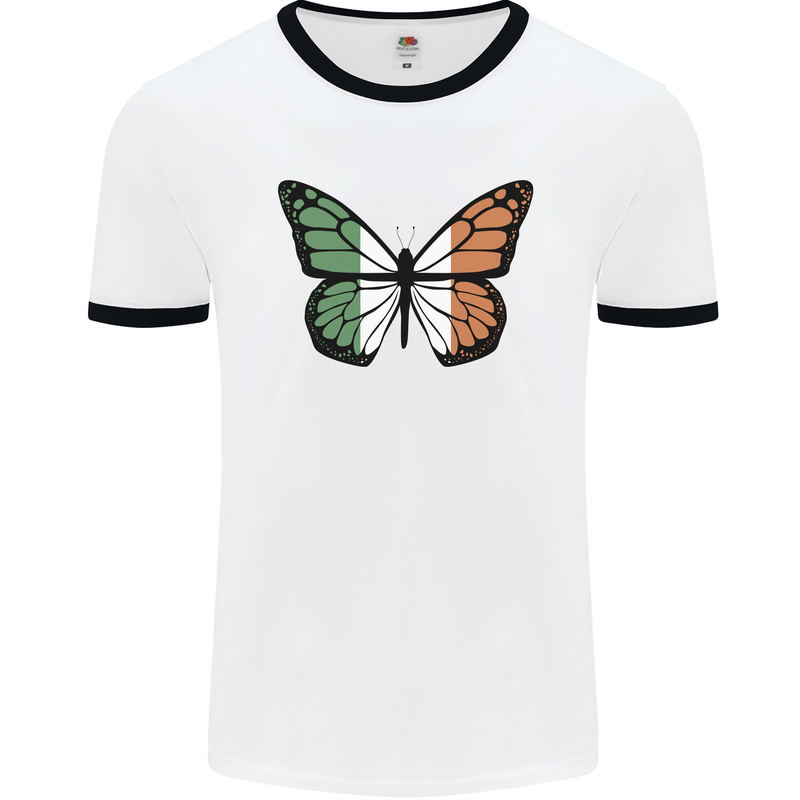 Irish Butterfly Ireland Ire Mens Ringer T-Shirt White/Black