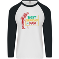 Grandparent's Day Best Grandad By Par Mens L/S Baseball T-Shirt White/Black