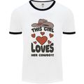 This Girl Loves Her Cowboy Mens Ringer T-Shirt White/Black